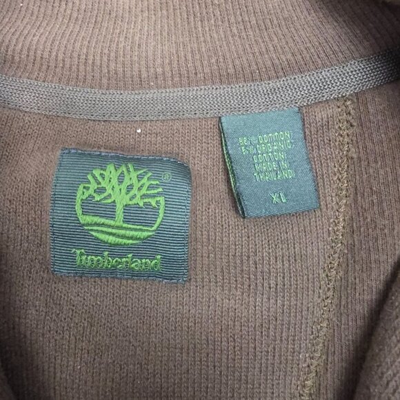 Timberland Brown Full-Zip Cotton Blend Jacket Men XL Casual Outdoor Utility - Picture 4 of 7